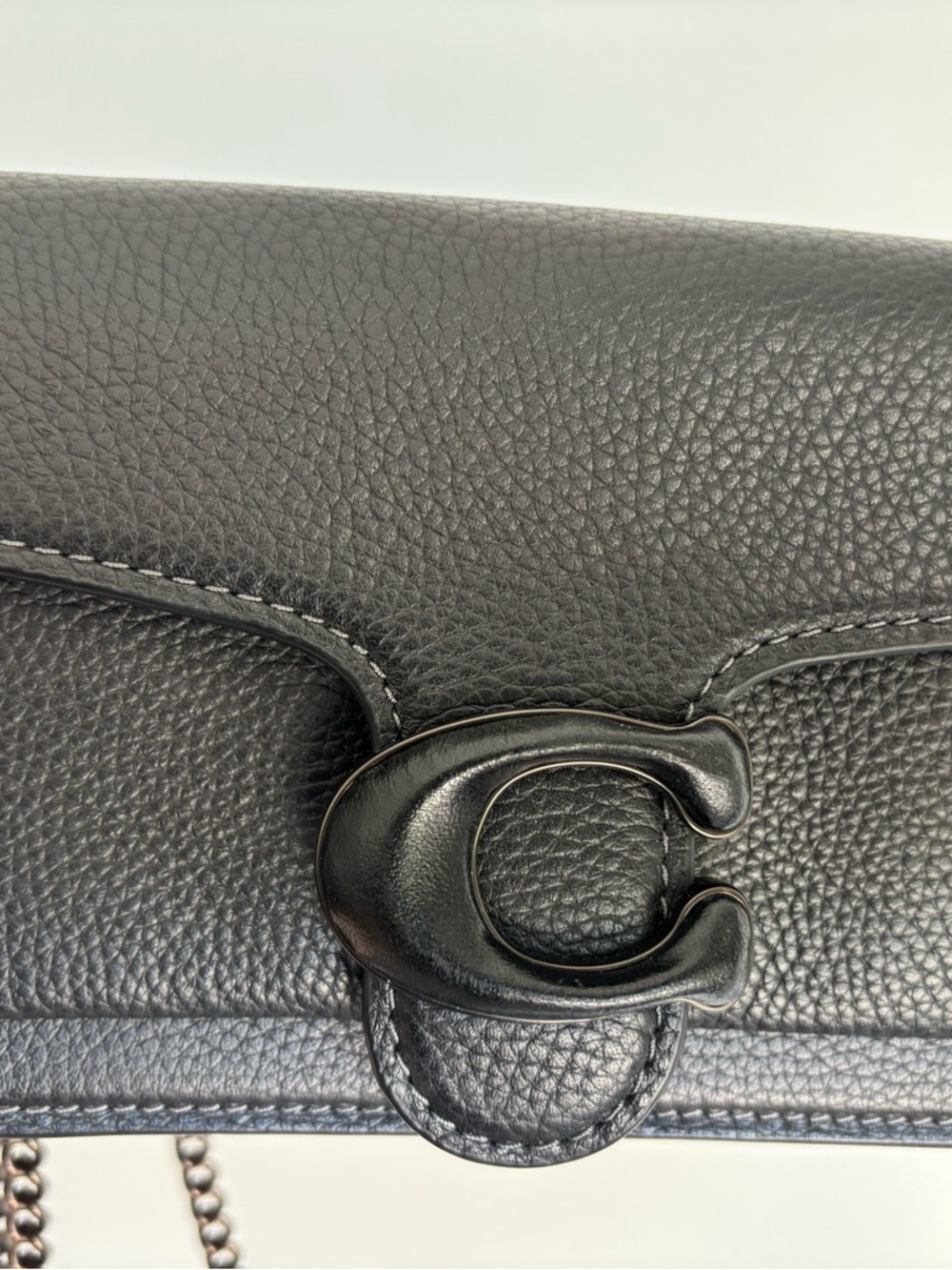 Coach Tabby Chain All-Black Leather Crossbody Bag - Picture 8 of 12